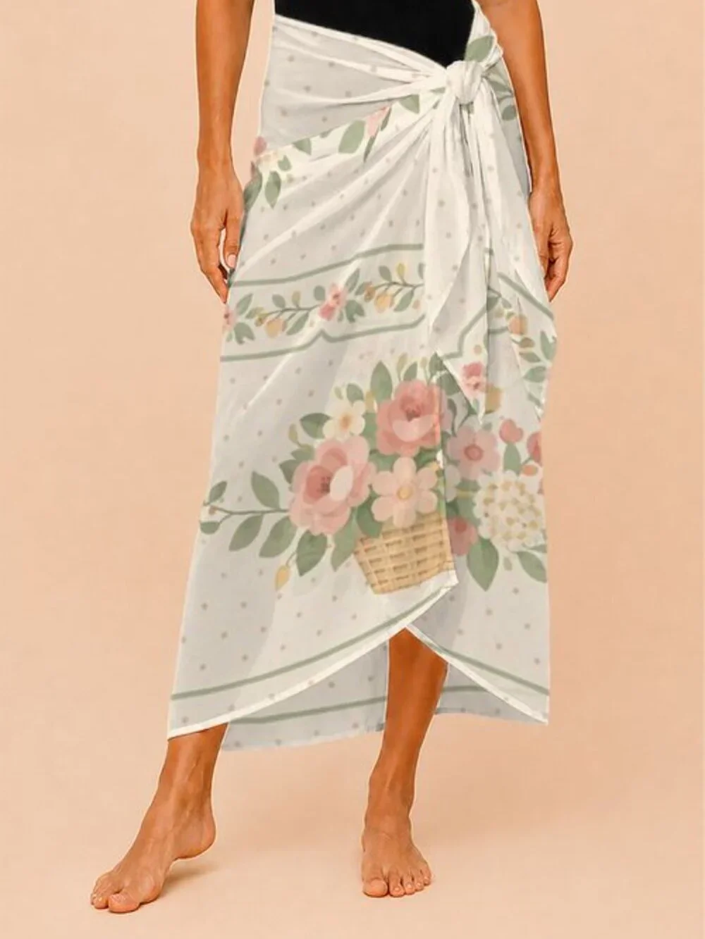 Warm Vintage Cottagecore Floral Romantic Patina Botanical Print Scarf